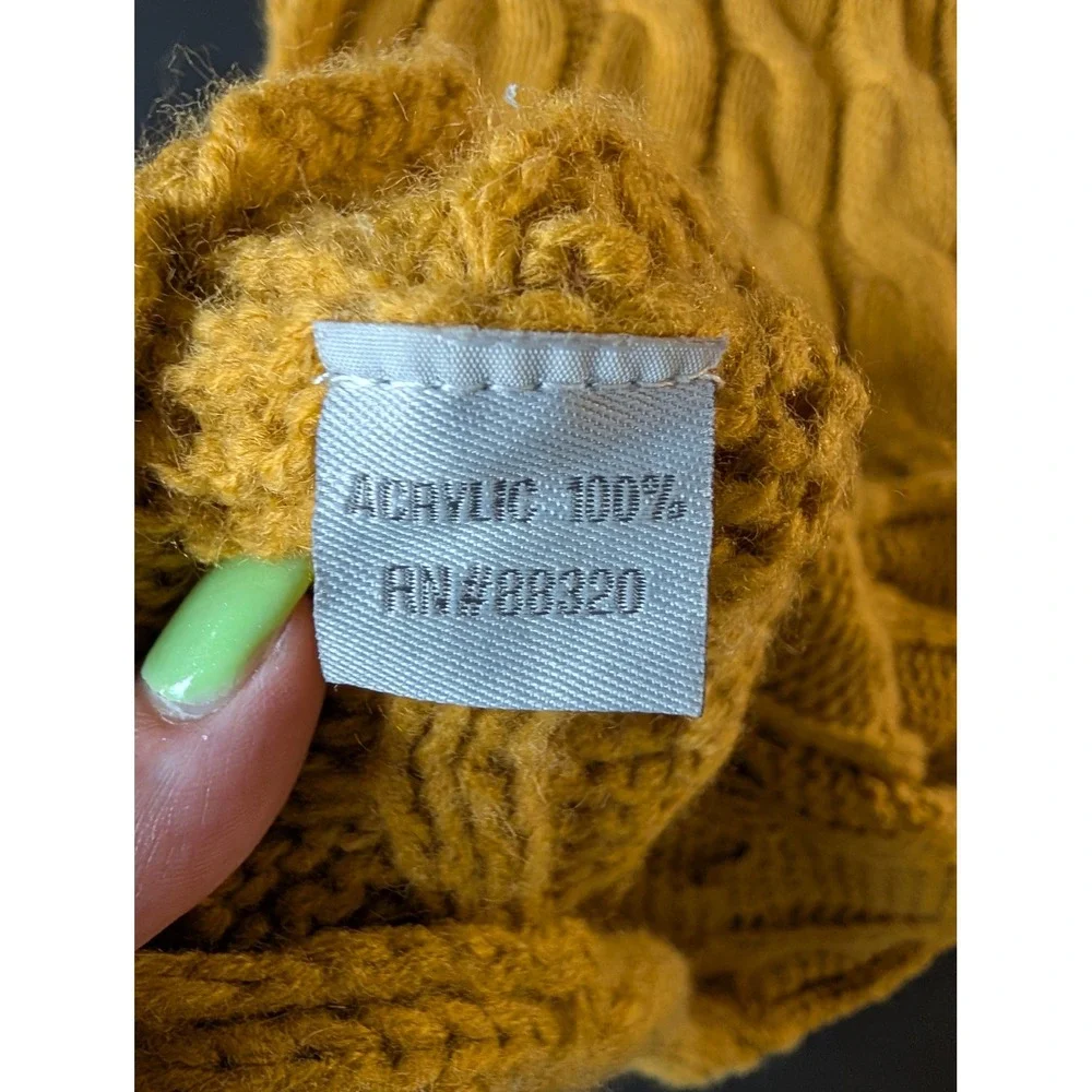 CC Exclusives Mustard Yellow Cable Knit Infinity Scarf Boho Gorpcore Winter Wrap